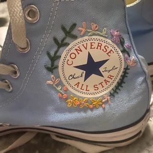 Embroidered Baby Blue Chuck Taylor Converse